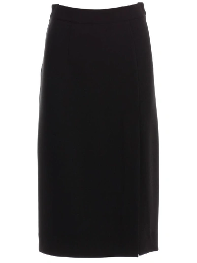 P.a.r.o.s.h Split Pencil Skirt In Black