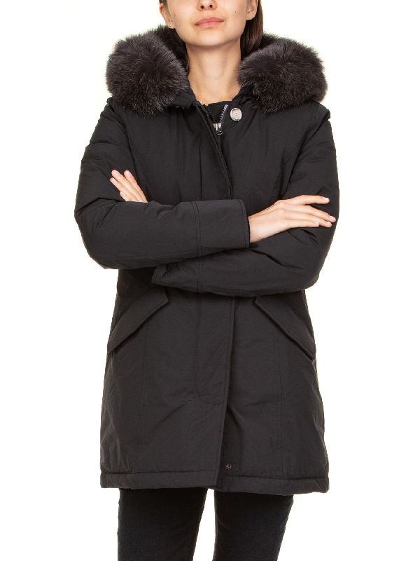 Woolrich W S Luxury Arctic Parka Fox In Black Modesens