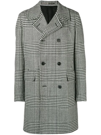 Givenchy Houndstooth Double-breasted Coat In Black/white