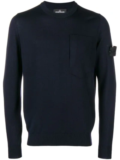 Stone Island Shadow Project Wool And Silk Pullover In Blu