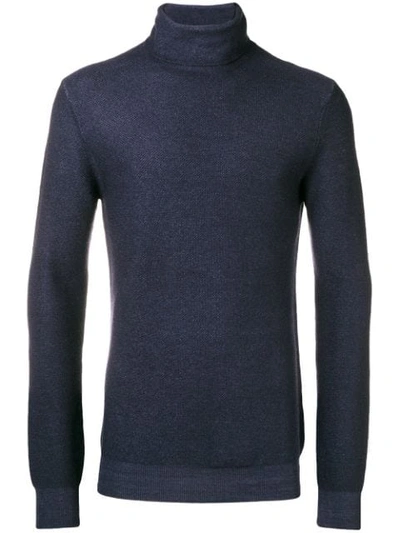 Paolo Pecora High Neck Sweater In Blu
