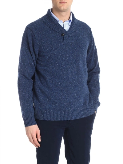 Brooks Brothers Round Neck Wool In Blue
