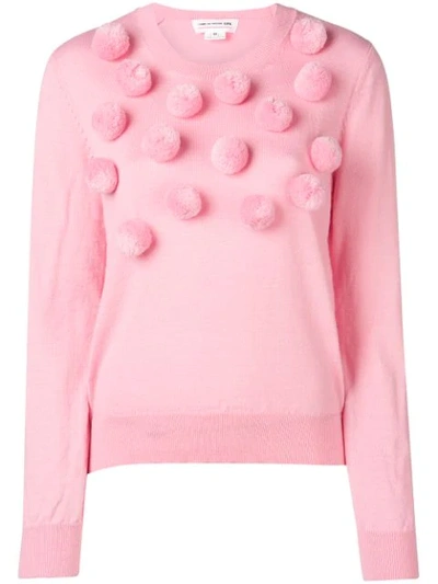 Comme Des Garcons Girl Comme Des Garçons Girl Pom Pom Knitted Jumper - Pink