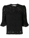 See By Chloé Crochet Effect Blouse In Black