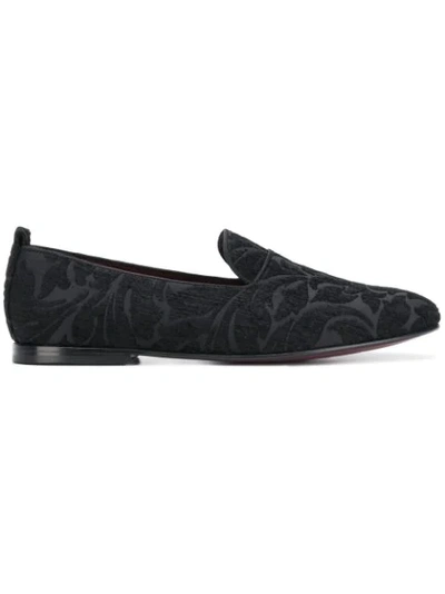 Dolce & Gabbana Brocade Detailed Loafers In Black