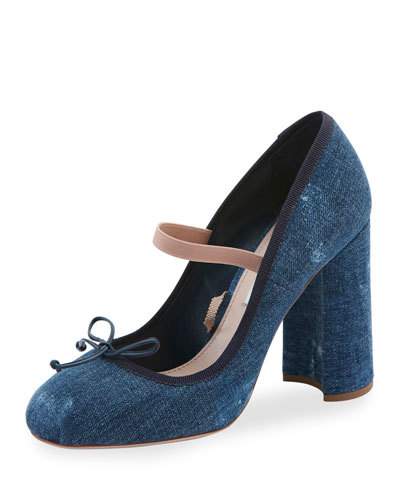 blue miu miu pumps