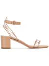 Aquazzura 50mm Minimalist Metallic Leather Sandals In Soft Gold