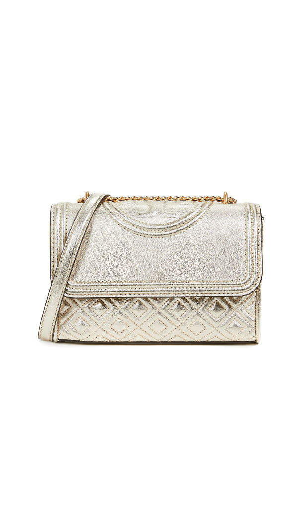tory burch fleming metallic small convertible shoulder bag
