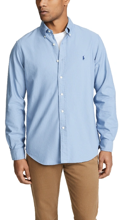 Polo Ralph Lauren Classic Fit Oxford Shirt In Bastille Blue | ModeSens