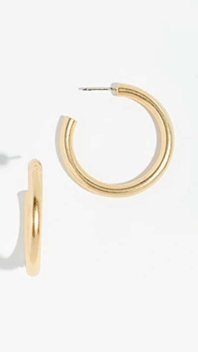 Madewell Chunky Medium Hoop Earrings In Vintage Gold