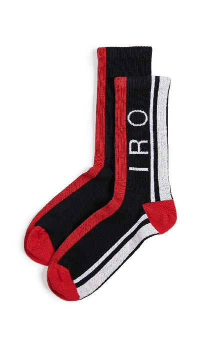 Iro Stripy Socks In Red