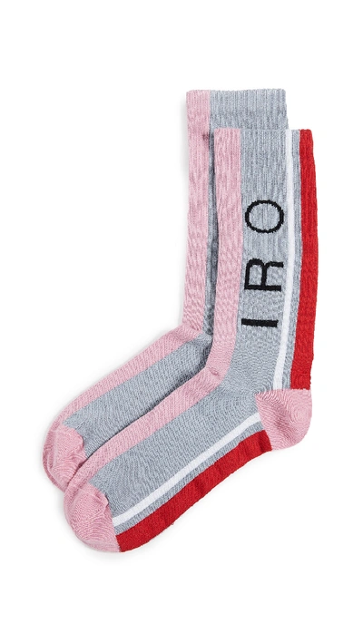 Iro Stripy Socks In Pink