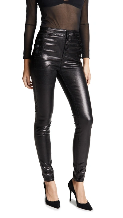 J Brand Natasha Sky High Crop Skinny Jeans In Galactic Black