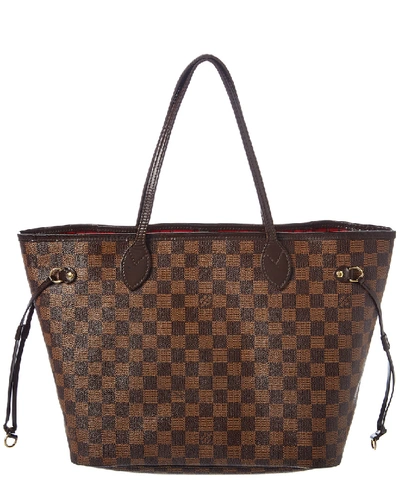 Pre-owned Louis Vuitton Damier Ebene Canvas Neverfull Mm In Nocolor