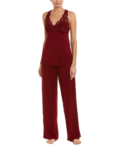 Fleur't 2pc Cami & Pant Set In Red