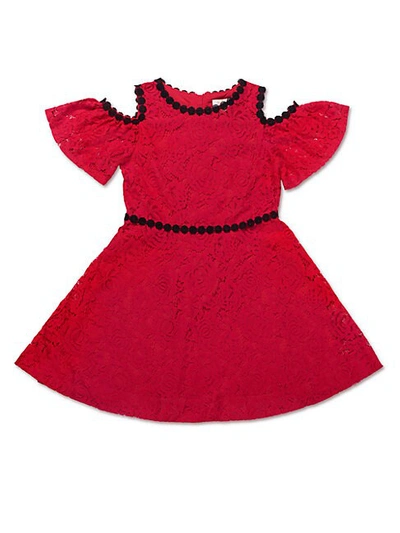 Kate Spade Lace Cold Shoulder Dress In Deep Red