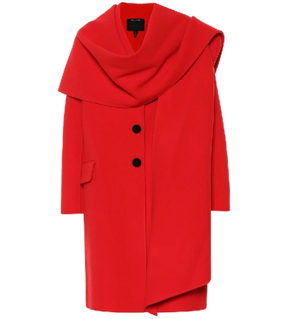 Marc Jacobs Shawl-collar Wool-blend Coat In Red