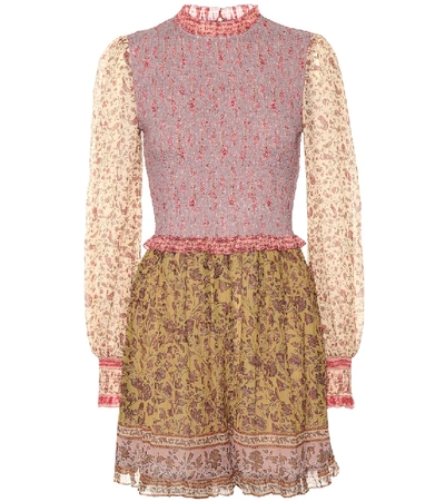 Zimmermann Juniper Printed Cotton Silk Playsuit In Spliced