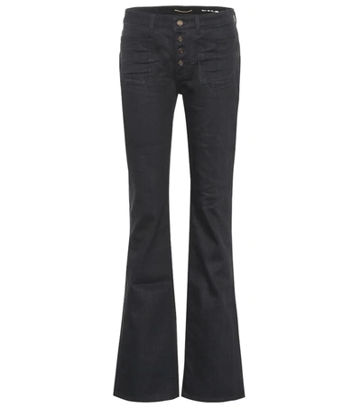 Saint Laurent High-rise Flared Jeans In Black