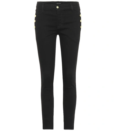 J Brand Zion Cropped Mid-rise Skinny Jeans In Black