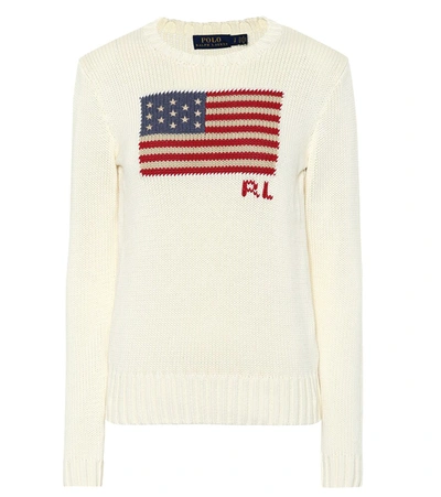 Polo Ralph Lauren Cotton Intarsia Sweater In Cream Multi