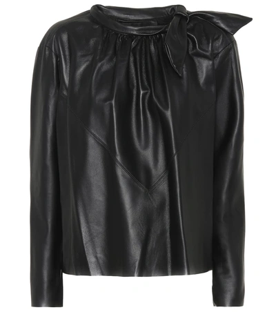 Isabel Marant Chay Textured Leather Blouse In Black