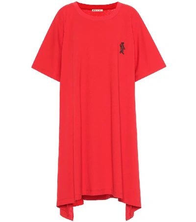 Marni Cotton T-shirt Dress In Red
