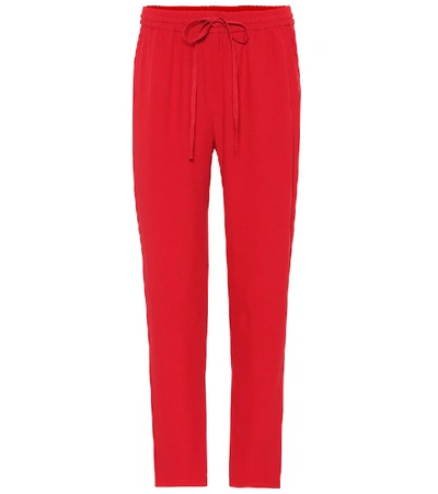 Red Valentino Crêpe Slim Pants In Red