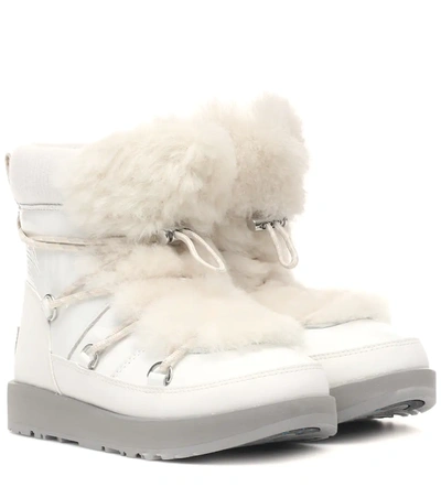 Ugg White Patent Leather Highland Waterproof Low Boot