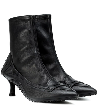 Tod's X Alessandro Dell'acqua Gomma Leather Ankle Boots In Black