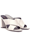 Saint Laurent Loulou 100 Patent Leather Sandals In White