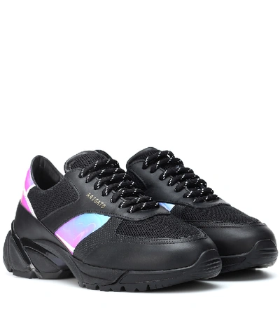 Axel Arigato Tech Runner Leather Sneakers In Black
