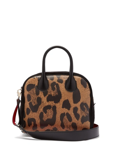 Christian Louboutin Marie Jane Small Leather & Suede Satchel - Brown In Brown/ Black/ Black