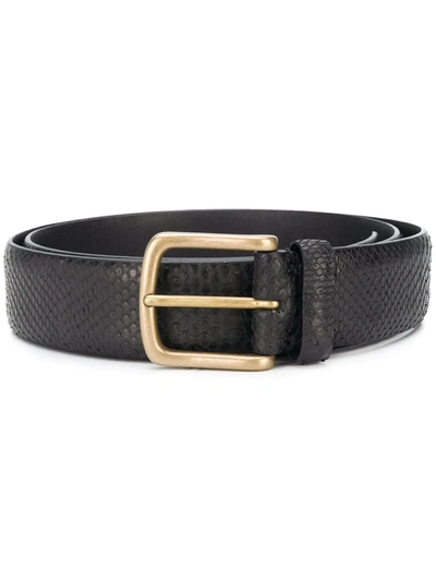 Anderson's Pebbled Leather Belt In Black