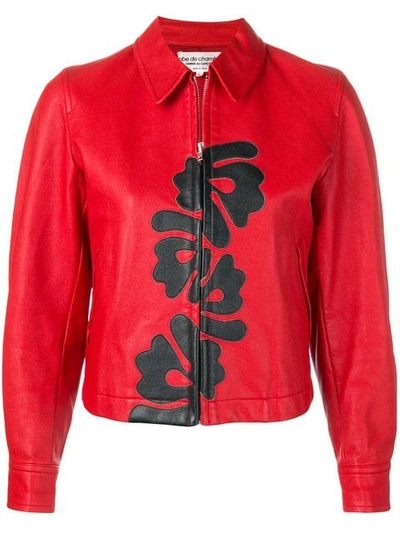 Pre-owned Comme Des Garçons 2000's Front Patch Jacket In Red