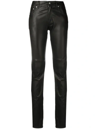 Maison Margiela Skinny Leather Trousers - Black