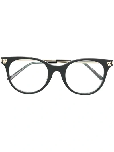 Cartier Round Frame Glasses In Black