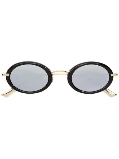 Dior Mini Oval-frame Sunglasses In Black