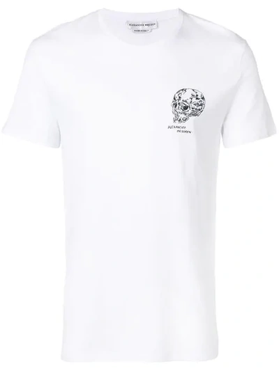 Alexander Mcqueen Skull Print T-shirt In White/mix