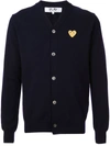 Comme Des Garçons Play Embroidered Logo Cardigan In Black