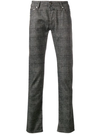 Jacob Cohen Checked Slim Trousers - Grey