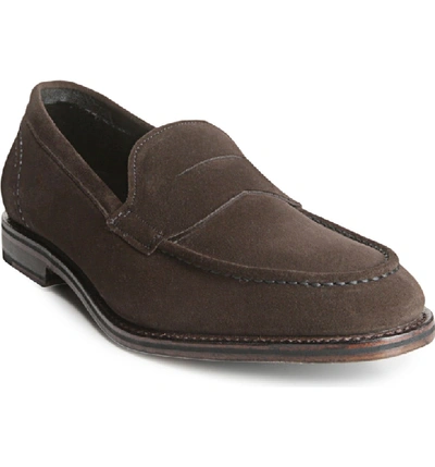 Allen Edmonds Mercer Penny Loafer In Dark Brown Suede