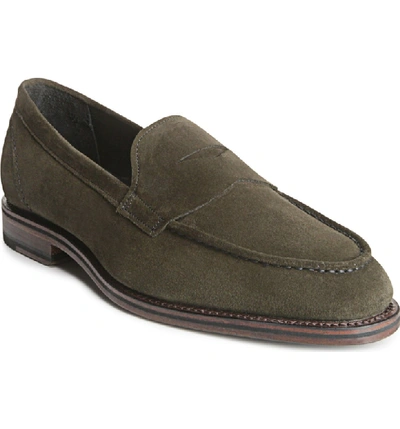 Allen Edmonds Mercer Penny Loafer In Dark Olive Suede