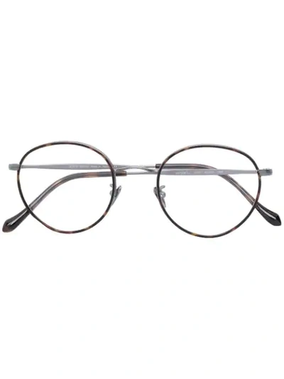 Giorgio Armani Round Frame Glasses In Brown