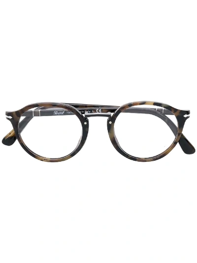 Persol Round Frame Glasses - Brown