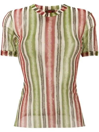 Jean Paul Gaultier Vintage Striped Sheer Top - Green