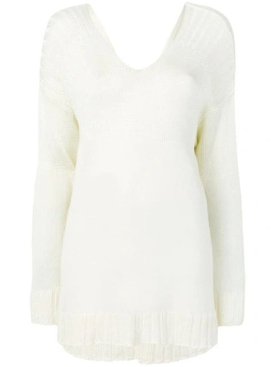Pre-owned Jean Paul Gaultier Vintage Open Back Jumper In White