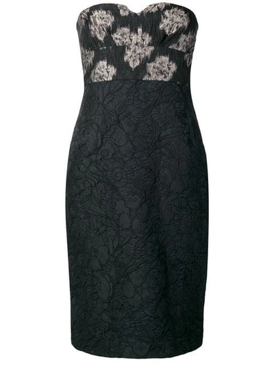 Pre-owned Kenzo Floral Patterned Midi Dress In Black