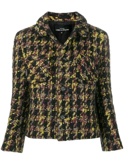 Pre-owned Comme Des Garçons Boucle Cropped Jacket In Black
