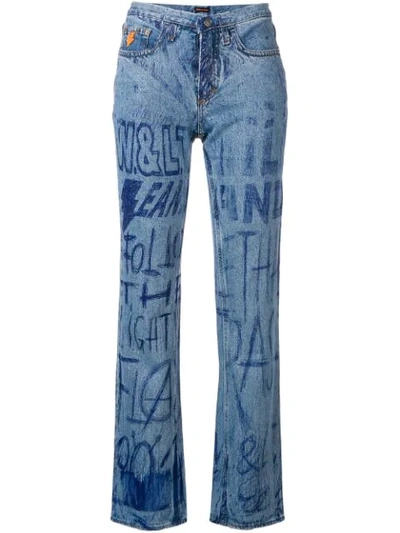 Pre-owned Walter Van Beirendonck Vintage Ink Writing Jeans In Blue